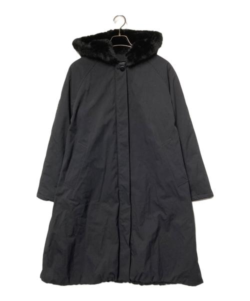 【中古】ヨンファ YONFA パデットファーコート ノーカラー ショート F 黒 ブラック /AT ■OS レディース 中古・古着通販】YONFA (ヨンファ) パデットファーコート ブラック