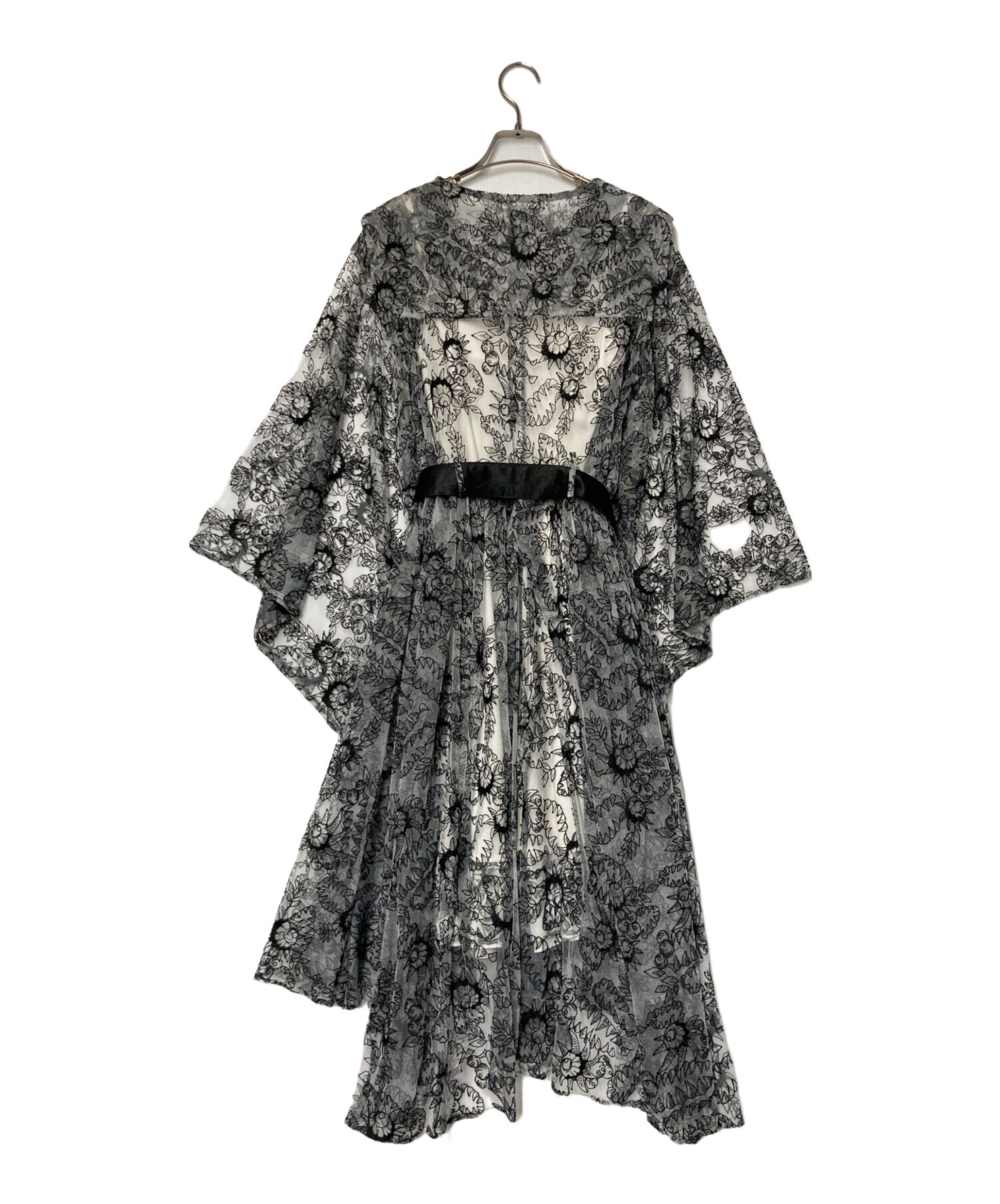 【hazama】ハザマ アシンメトリー 変形 タック ロング ワンピース 総柄 hazama】ハザマ アシンメトリー 変形 タック ロング ワンピース 総柄