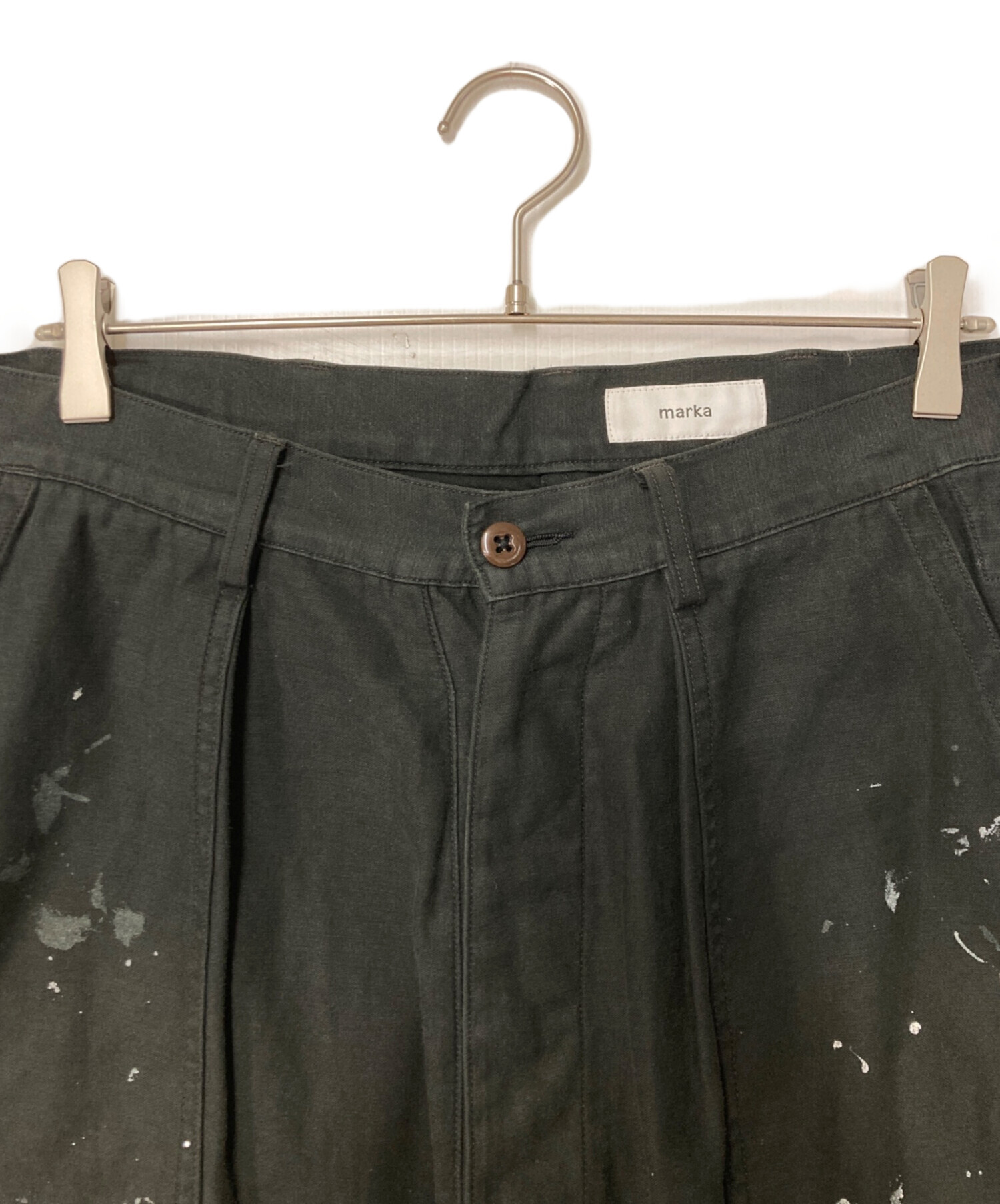 中古・古着通販】MARKA (マーカ) BAKER PANTS PAINTED ブラック サイズ