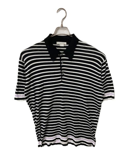 JOHN SMEDLEY ジョンスメドレー ポロシャツ S 黒 【古着】【中古】【送料無料】 中古・古着通販】JOHN SMEDLEY (ジョンスメドレー) ボーダーポロシャツ