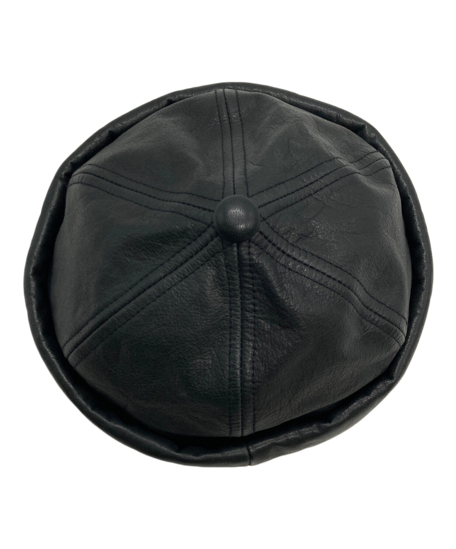 中古・古着通販】CA4LA (カシラ) レザーロールキャップ ブラック