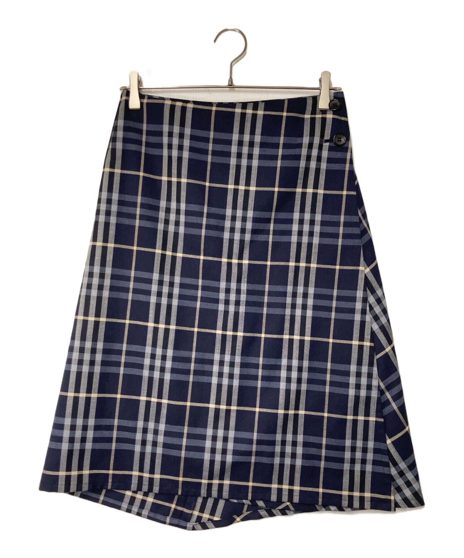 BURBERRY LONDON スカート/40/シルク/ウール/BLK(ロングスカート