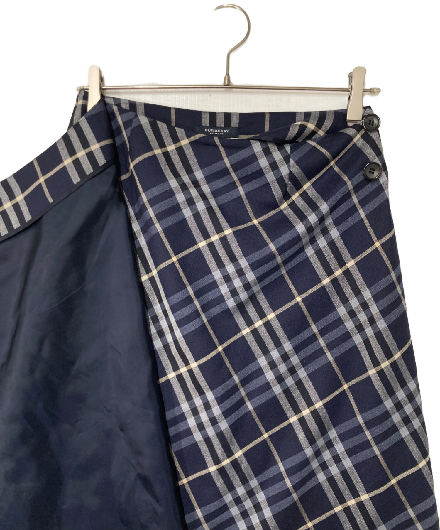 H401 新品未使用 M バーバリー ラップスカート キュロット レディース 中古・古着通販】BURBERRY LONDON (バーバリーロンドン) ウール