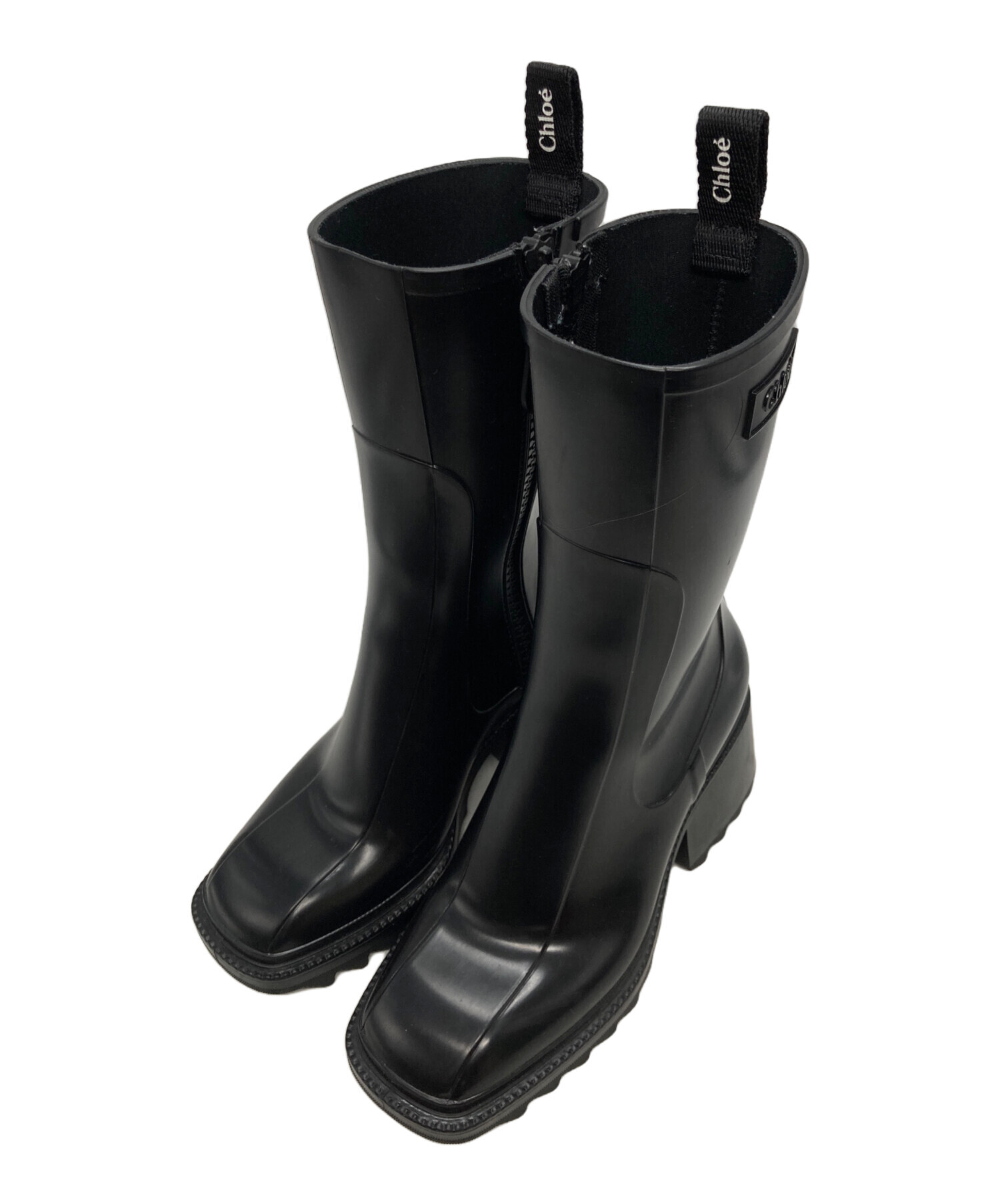 中古・古着通販】Chloe (クロエ) サイドジップレインブーツ ブラック