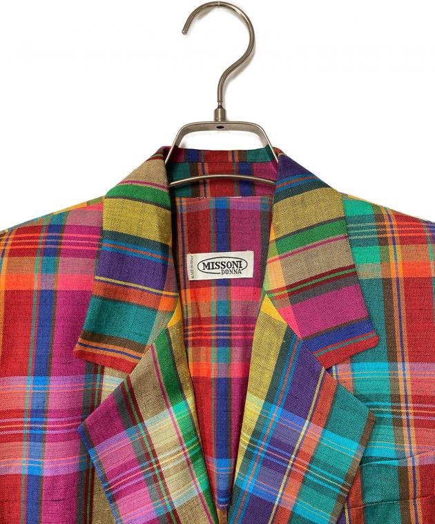 中古・古着通販】missoni (ミッソーニ) 半袖チェックテーラード
