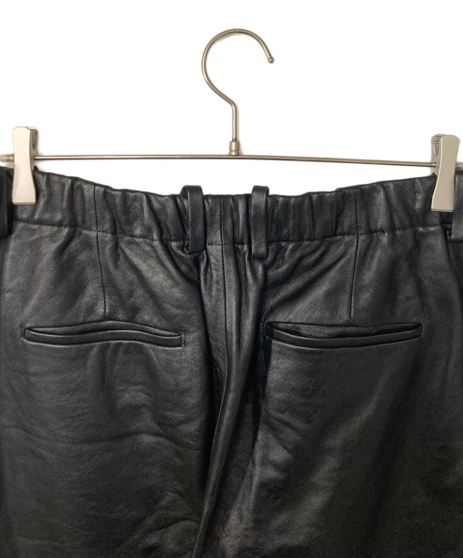 中古・古着通販】LIDnM (リドム) LEATHER STRAIGHT TROUSERS ブラック 