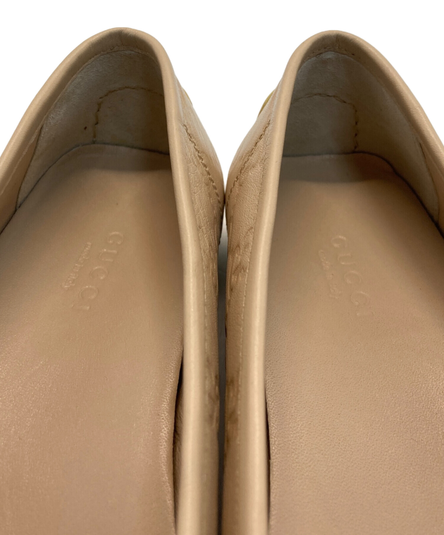 GUCCI ベージュ・ブラウン ドレスシューズ GG シェリー ビットホース