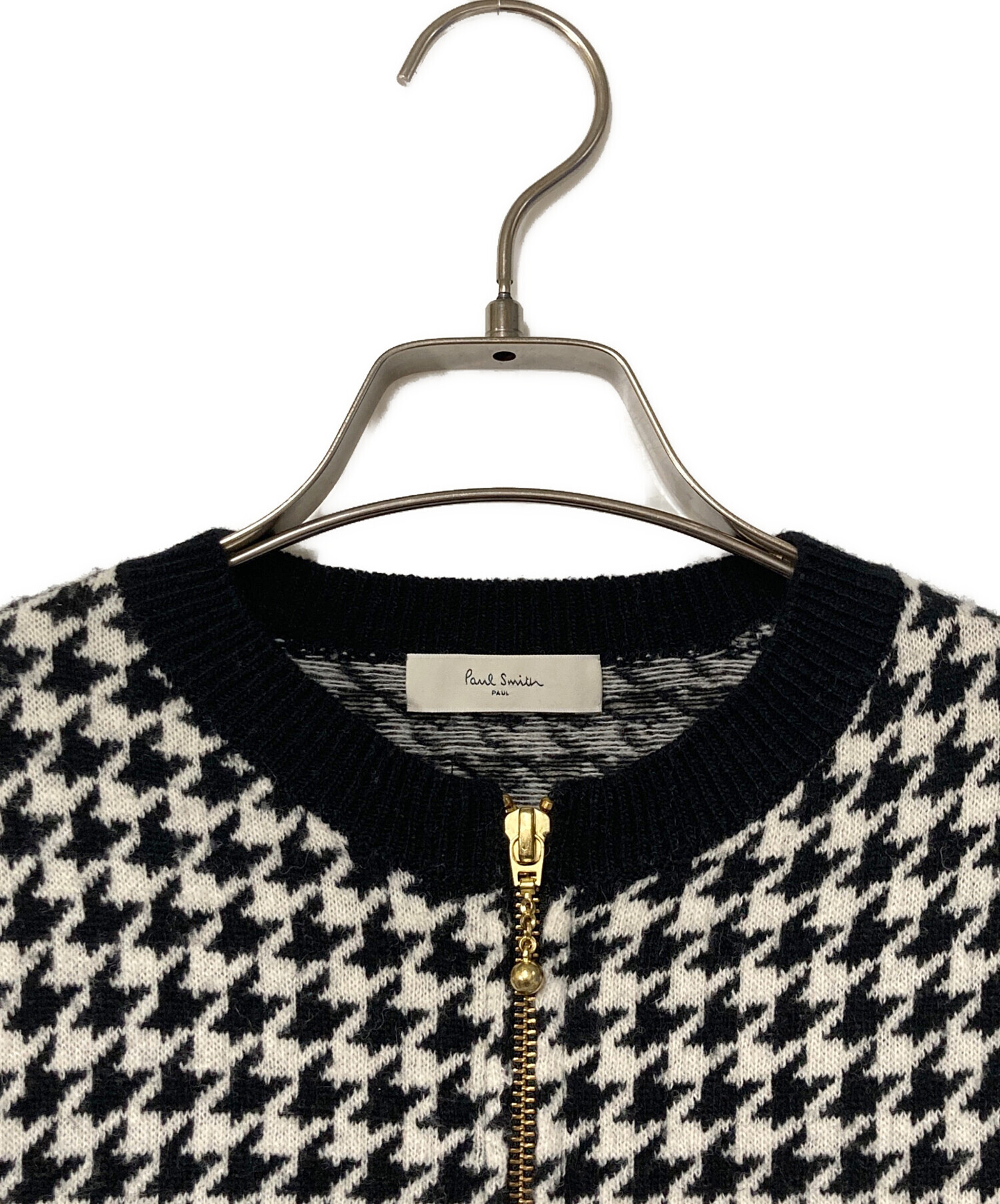 極美品 ポール・スミス ブラックドットパターン ジップアップカーディガン M 中古・古着通販】Paul Smith (ポールスミス) ハウンドトゥース柄