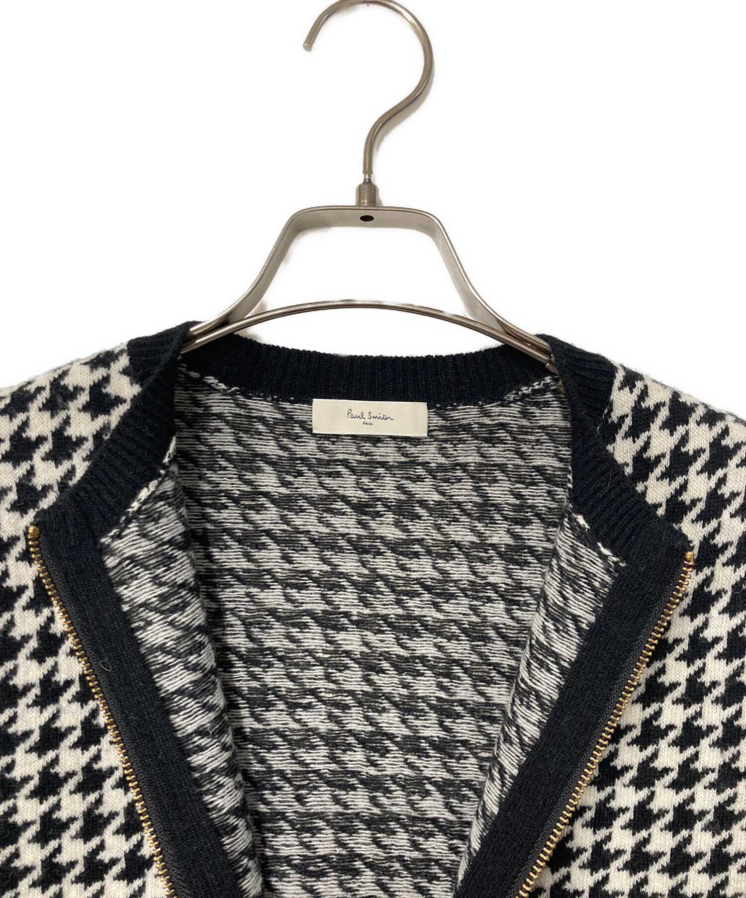 極美品 ポール・スミス ブラックドットパターン ジップアップカーディガン M 中古・古着通販】Paul Smith (ポールスミス) ハウンドトゥース柄