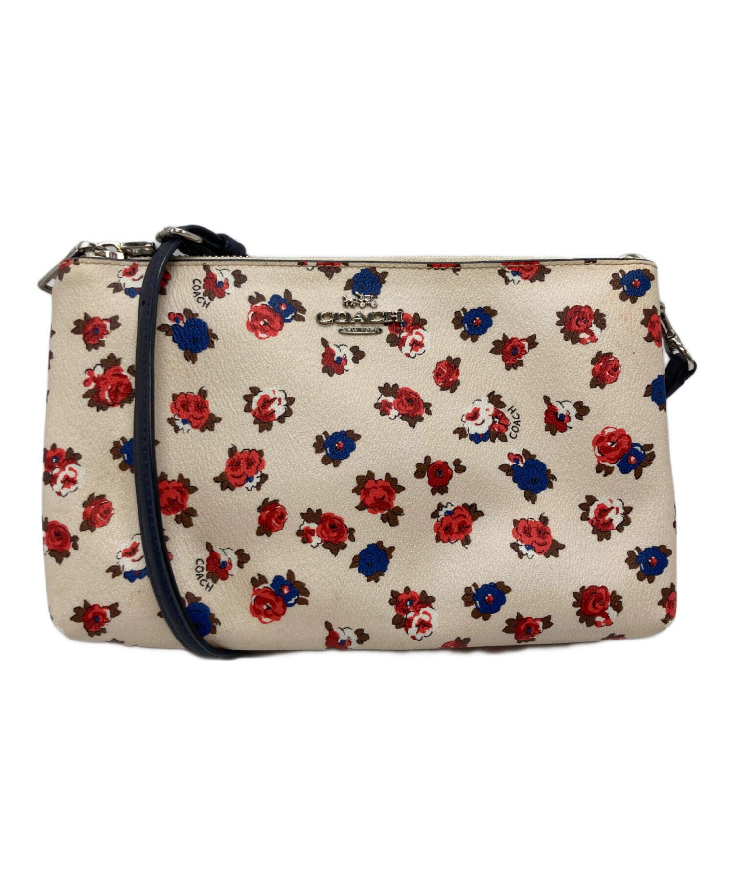 中古・古着通販】COACH (コーチ) 花柄ショルダーバッグ ベージュ 