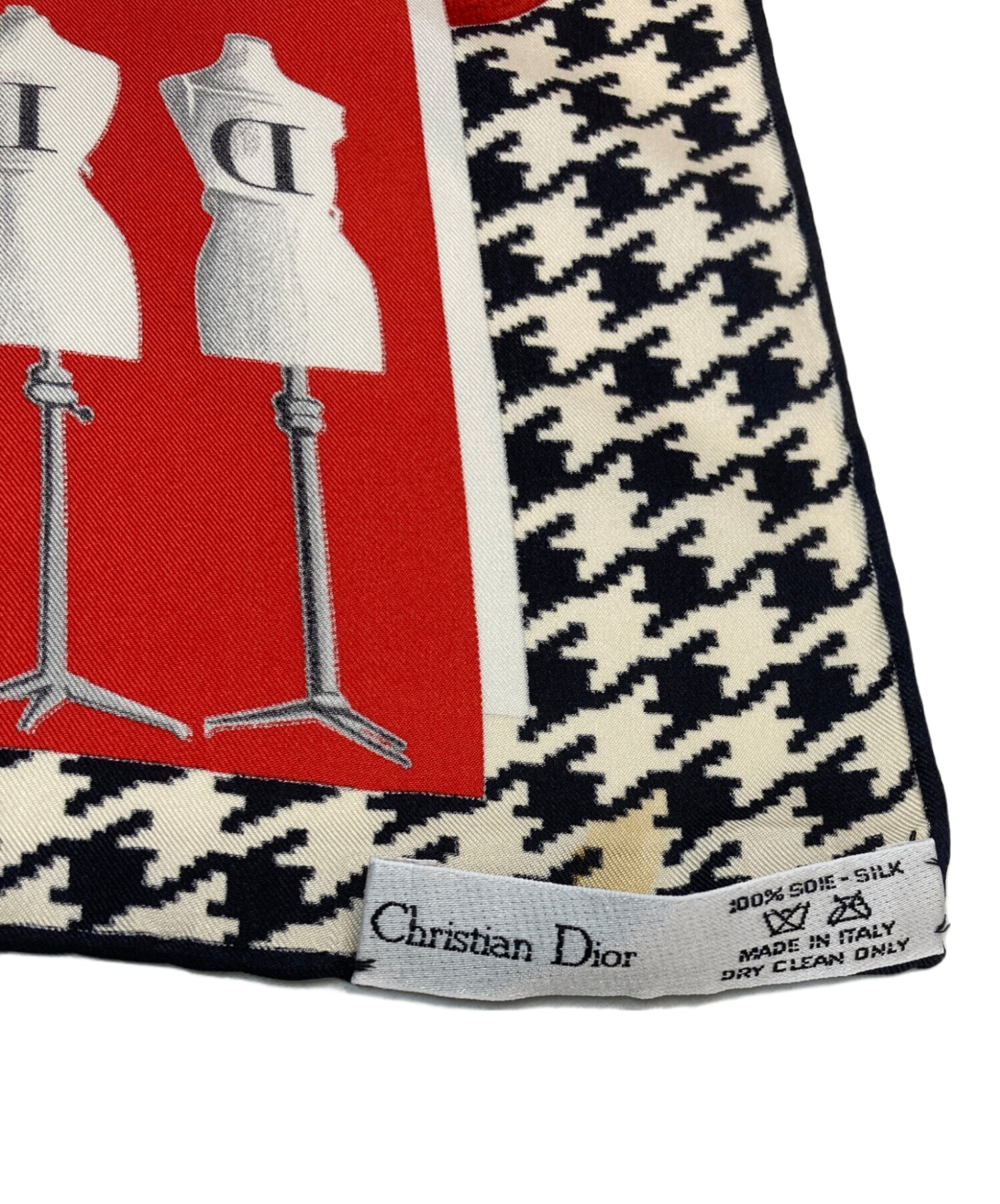 Christian Dior シルクストール ハウンドトゥース　ストッキング付き 中古・古着通販】Christian Dior (クリスチャン ディオール) 総柄
