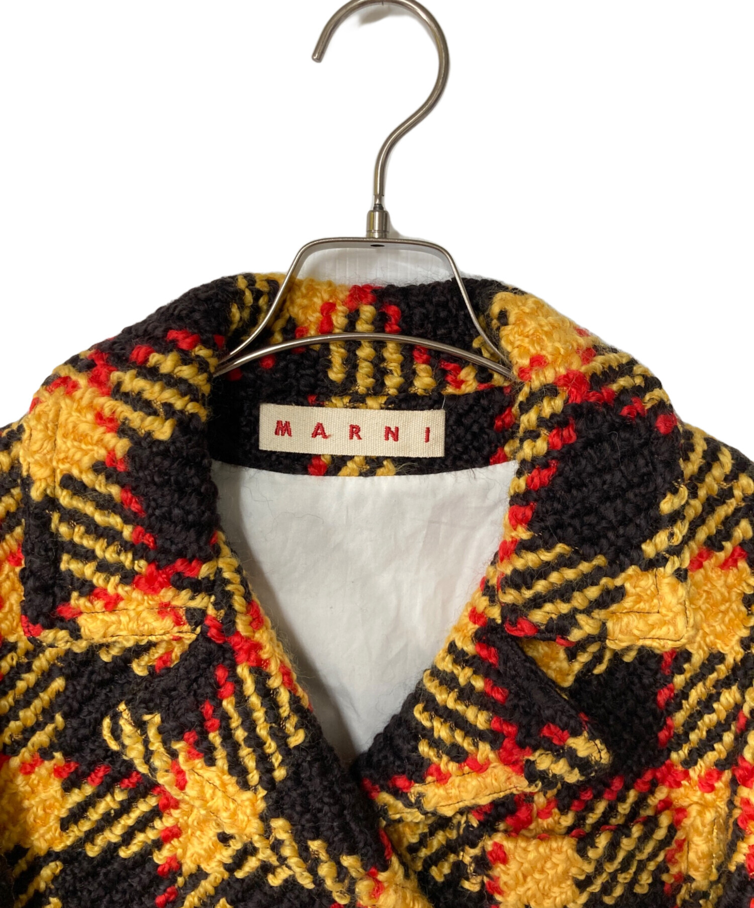MARNI マルニ 変形 ツイードジャケット 38 中古・古着通販】MARNI (マルニ) チェックジャケット イエロー