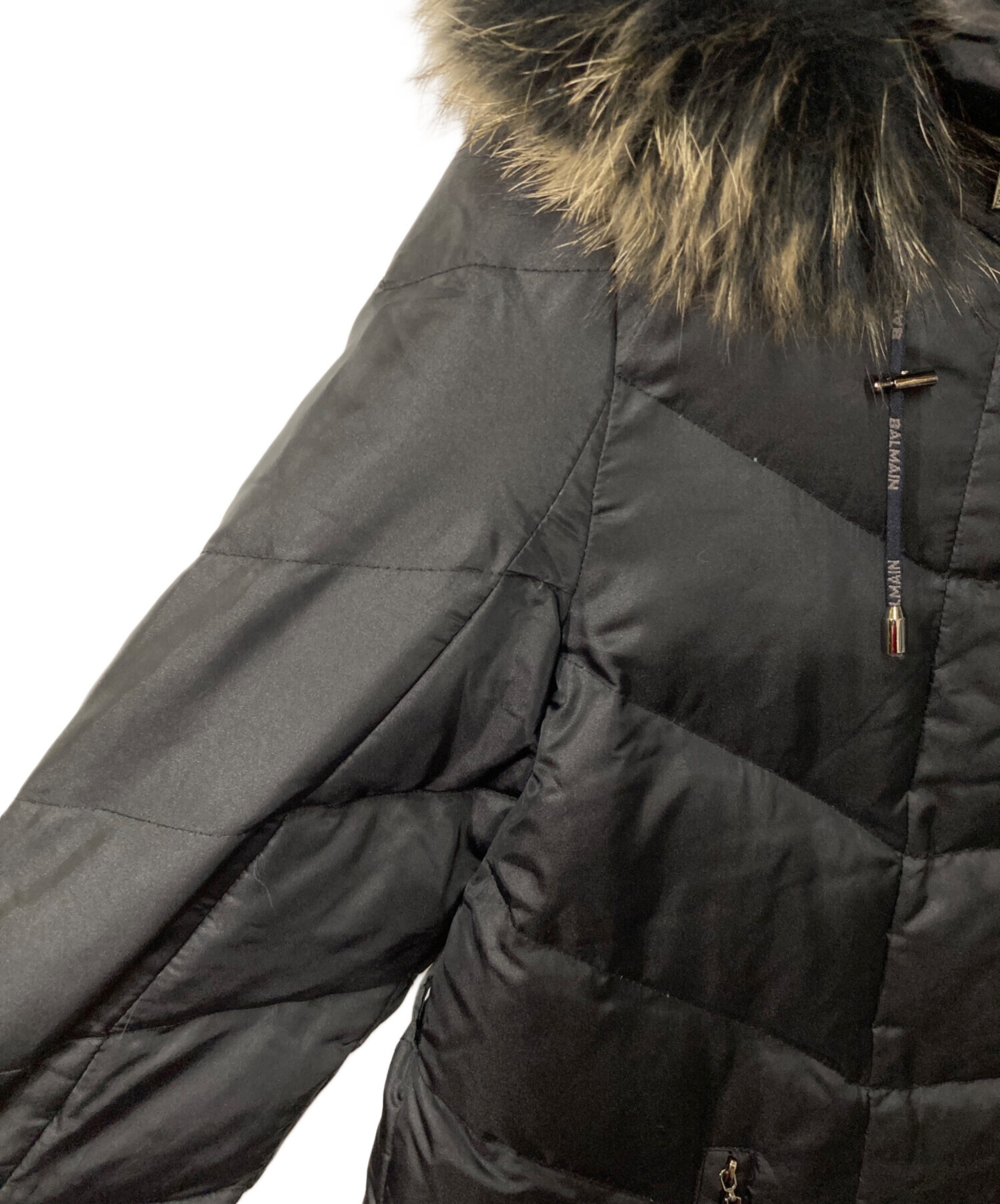 中古・古着通販】BALMAIN (バルマン) ラクーンファーフーデットダウン