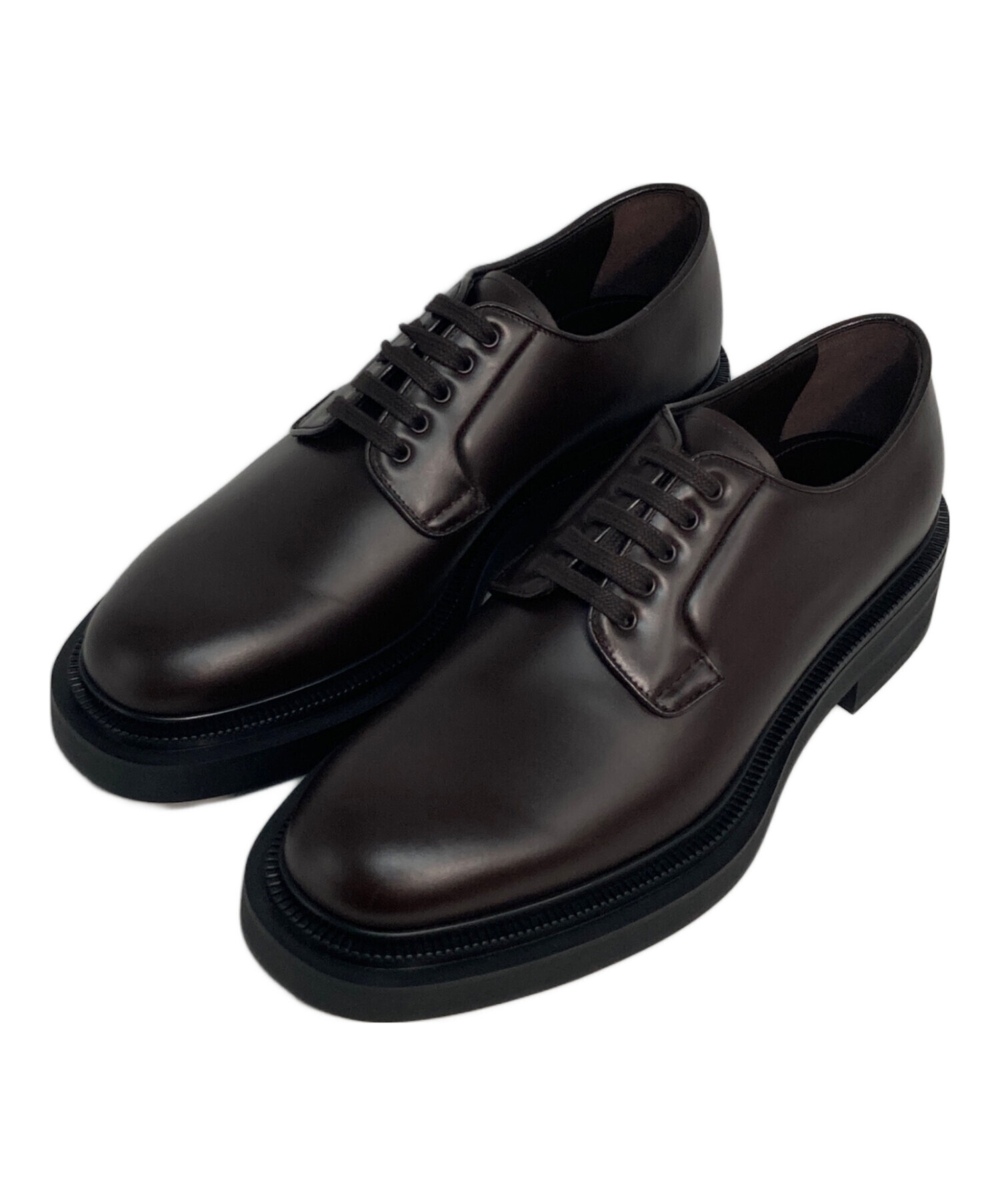 【PRADA、中古品・箱付き】プラダ　ダークブラウン　ビジネスシューズ　29cm 中古・古着通販】PRADA (プラダ) スクエアトゥードライビングシューズ