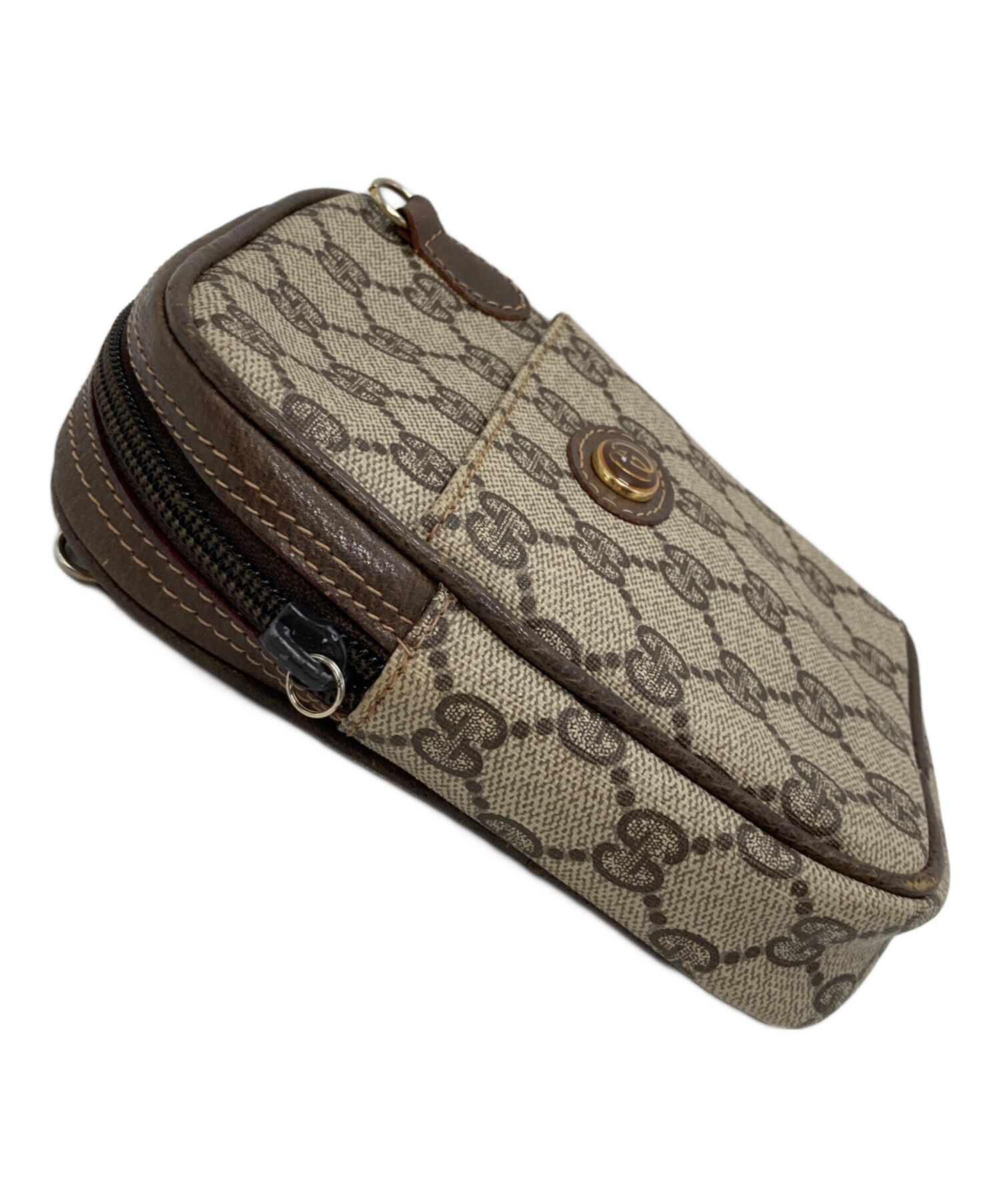 本物 グッチ GUCCI GGスプリーム ショルダーバッグ ポシェット ブラウン バッグ 中古・ GUCCI - 本物 グッチ GUCCI GGスプリーム ショルダーバッグ ポシェット