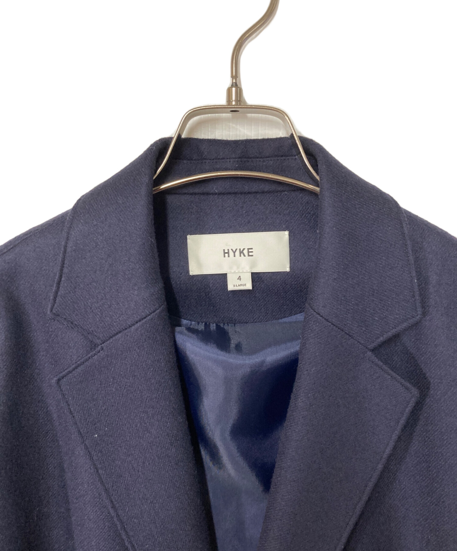 中古・古着通販】HYKE (ハイク) WOOL SHOP COAT ネイビー サイズ:XL