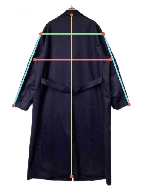 中古・古着通販】HYKE (ハイク) WOOL SHOP COAT ネイビー サイズ:XL