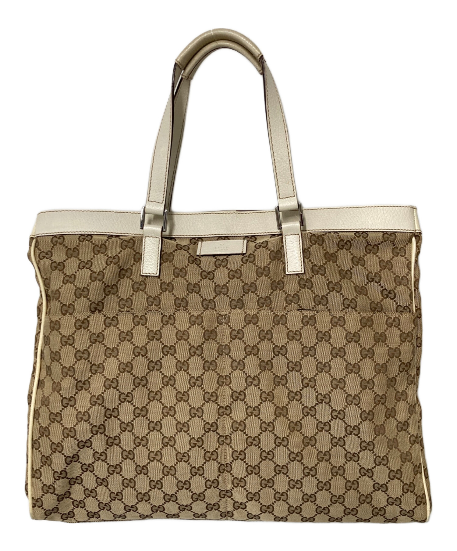 中古・古着通販】GUCCI (グッチ) GGキャンバストートバッグ ホワイト 