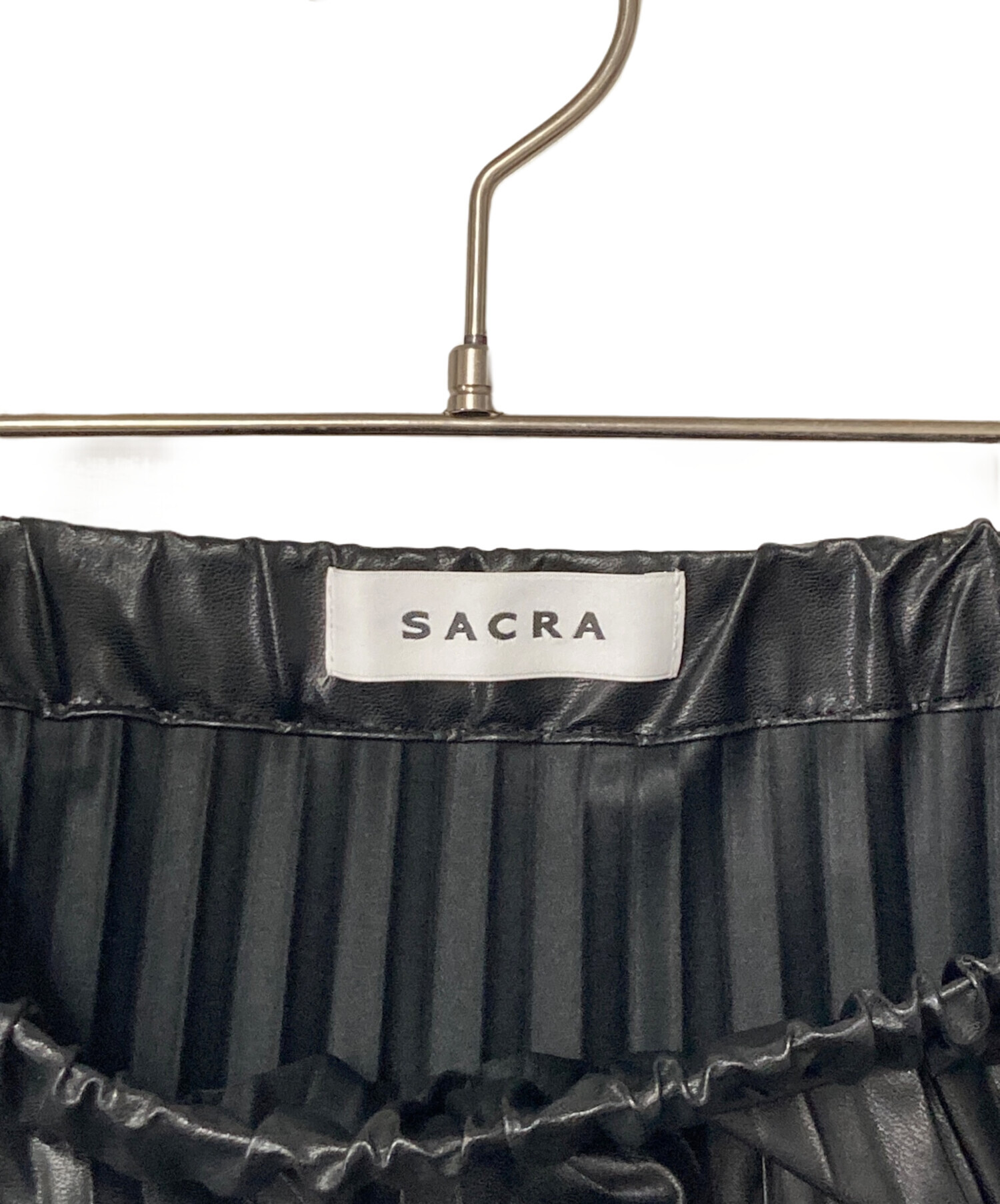 中古・古着通販】SACRA (サクラ) シンセティックレザープリーツ 