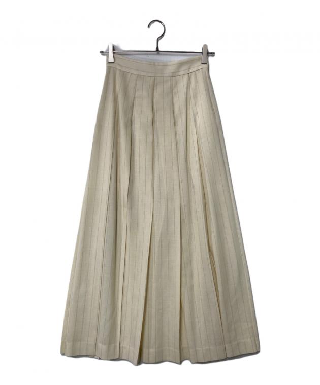 スカート auralee PANAMA STRIPE PLEATED SKIRT 中古・古着通販】AURALEE (オーラリー) PANAMA STRIPE PLEATED SKIRT