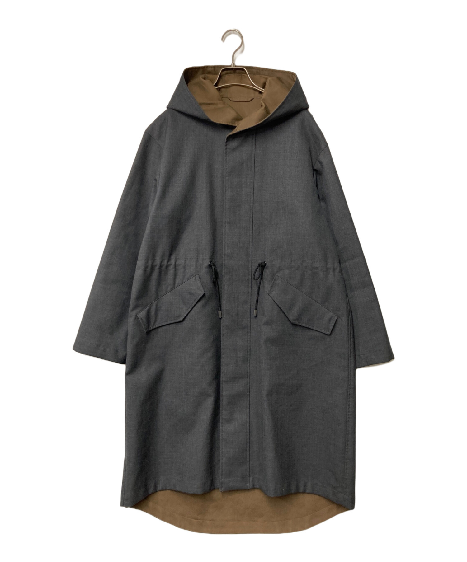 中古・古着通販】JOSEPH (ジョゼフ) フーデッドコート グレー×ブラウン 