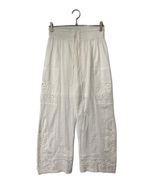 中古・古着通販】anuke (アンヌーク) Cutwork Lace Pants ホワイト 中古・古着通販】anuke (アンヌーク) Cutwork Lace Pants ホワイト