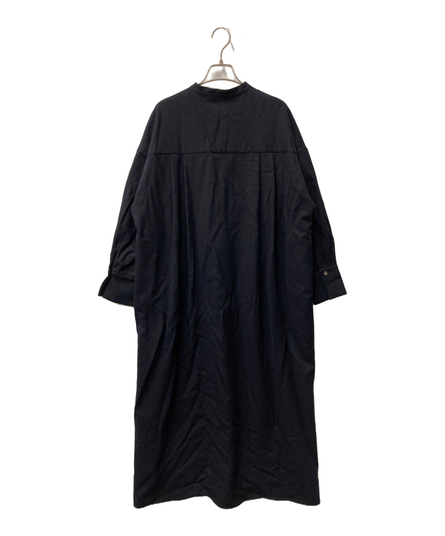 中古・古着通販】SACRA (サクラ) ウールシャツワンピース ブラック