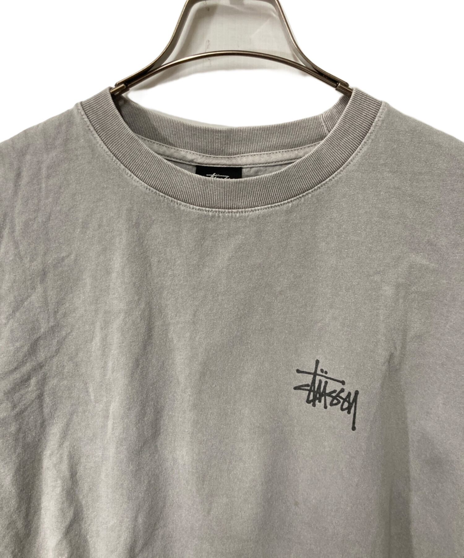 【美品】Stussy ストゥーシー　グレー 半袖 Tシャツ バックプリント 中古・古着通販】stussy (ステューシー) プリントTシャツ グレー