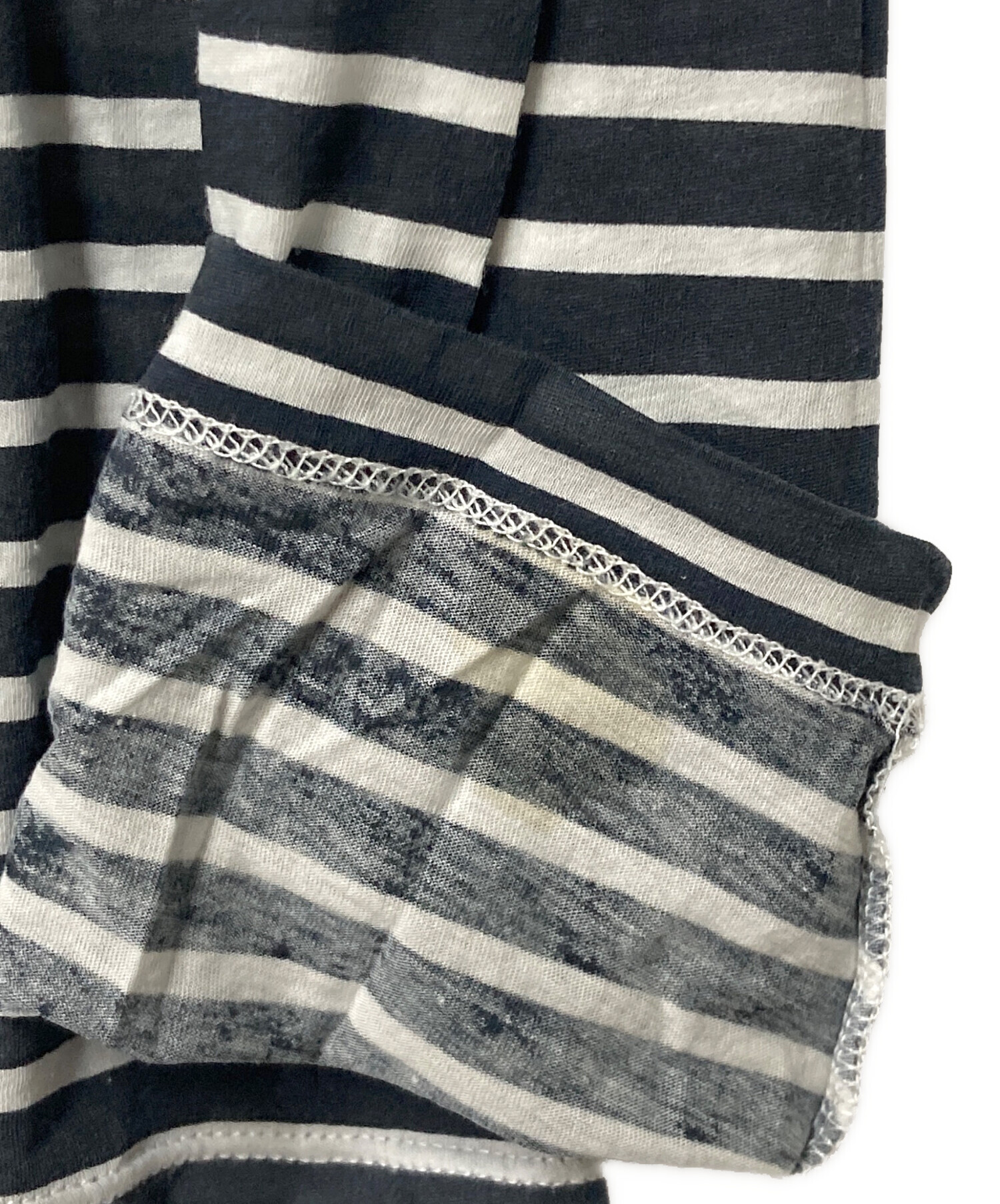 美品 23SS PRADA プラダ ボーダー ハーフスリーブ Tシャツ ニットカットソー P24V1D サイズ38 ネイビー ホワイト レディース 古着 中古 USED PRADA（プラダ） 美品 23SS PRADA ボーダー ハーフスリーブ Tシャツ