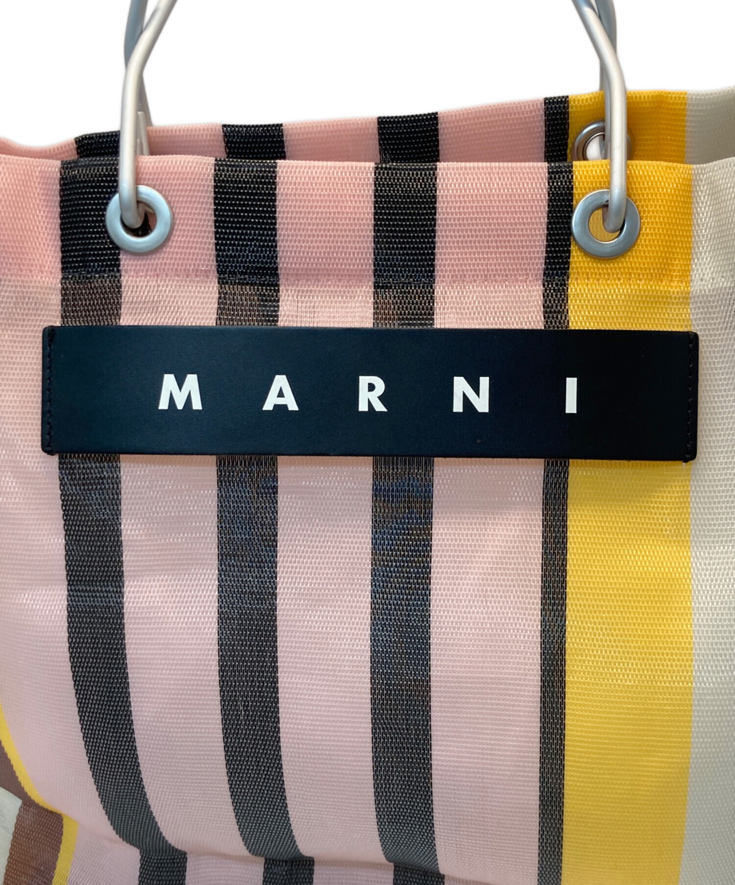 中古・古着通販】MARNI (マルニ) MARKET STRIPE BAG ピンク×ブラウン
