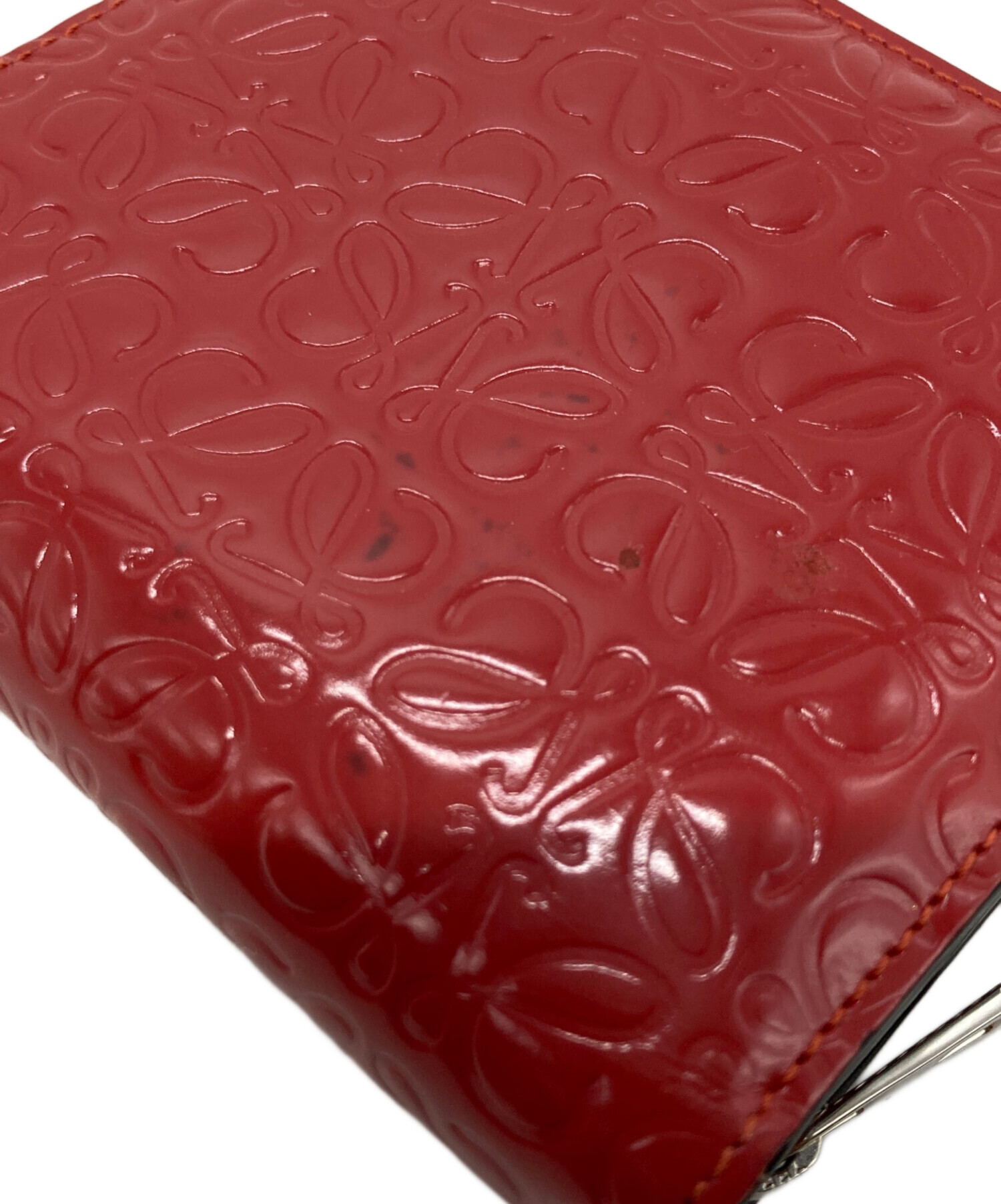 LOEWE ワインレッド 二つ折り財布 中古・古着通販】LOEWE (ロエベ) 2つ折り財布 レッド｜ブランド・古着