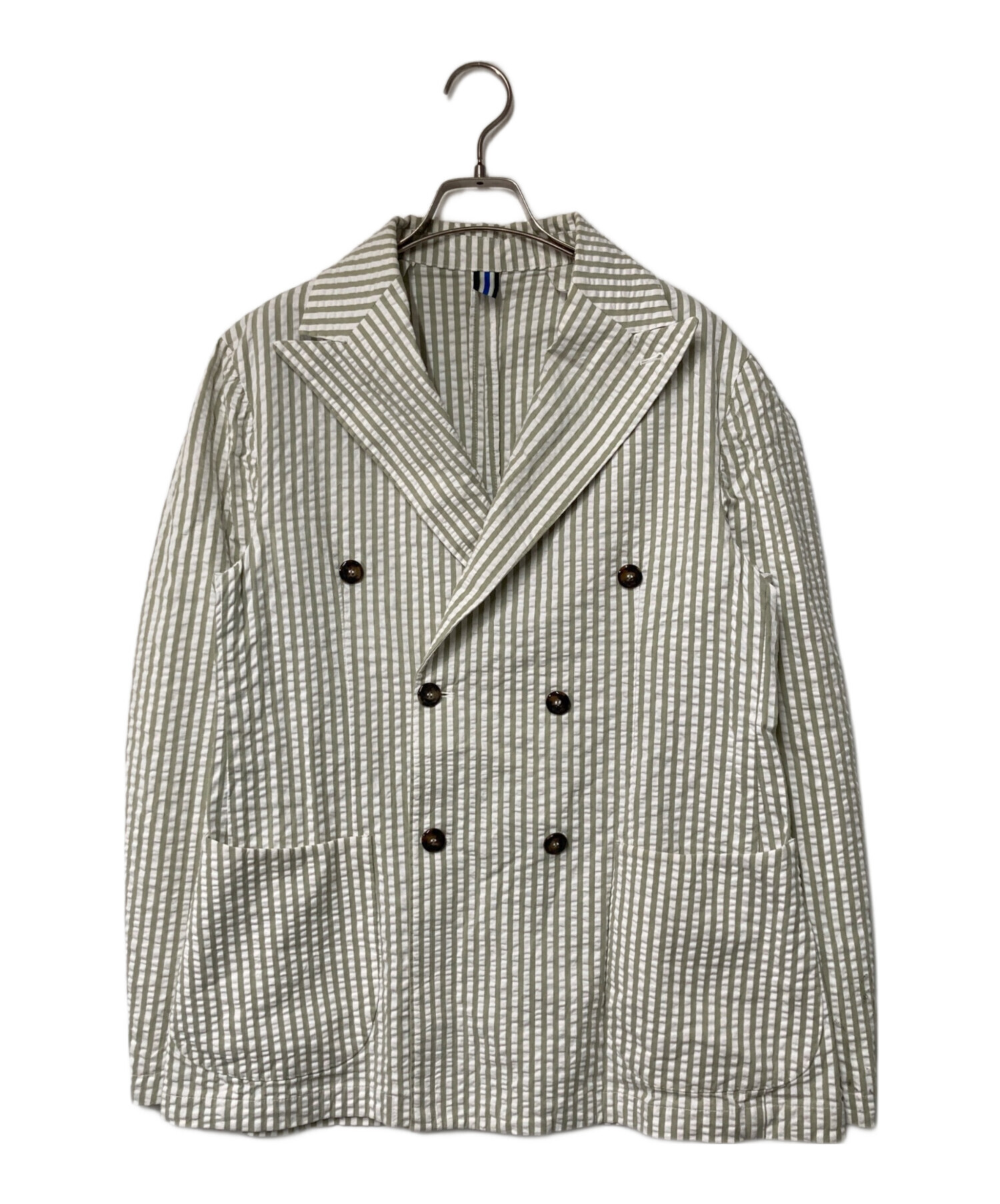 極美品 BAGUTTA バグッタ ジャケット ストライプ ブルー Lサイズ 中古・古着通販】Bagutta (バグッタ) シアサッカーストライプ