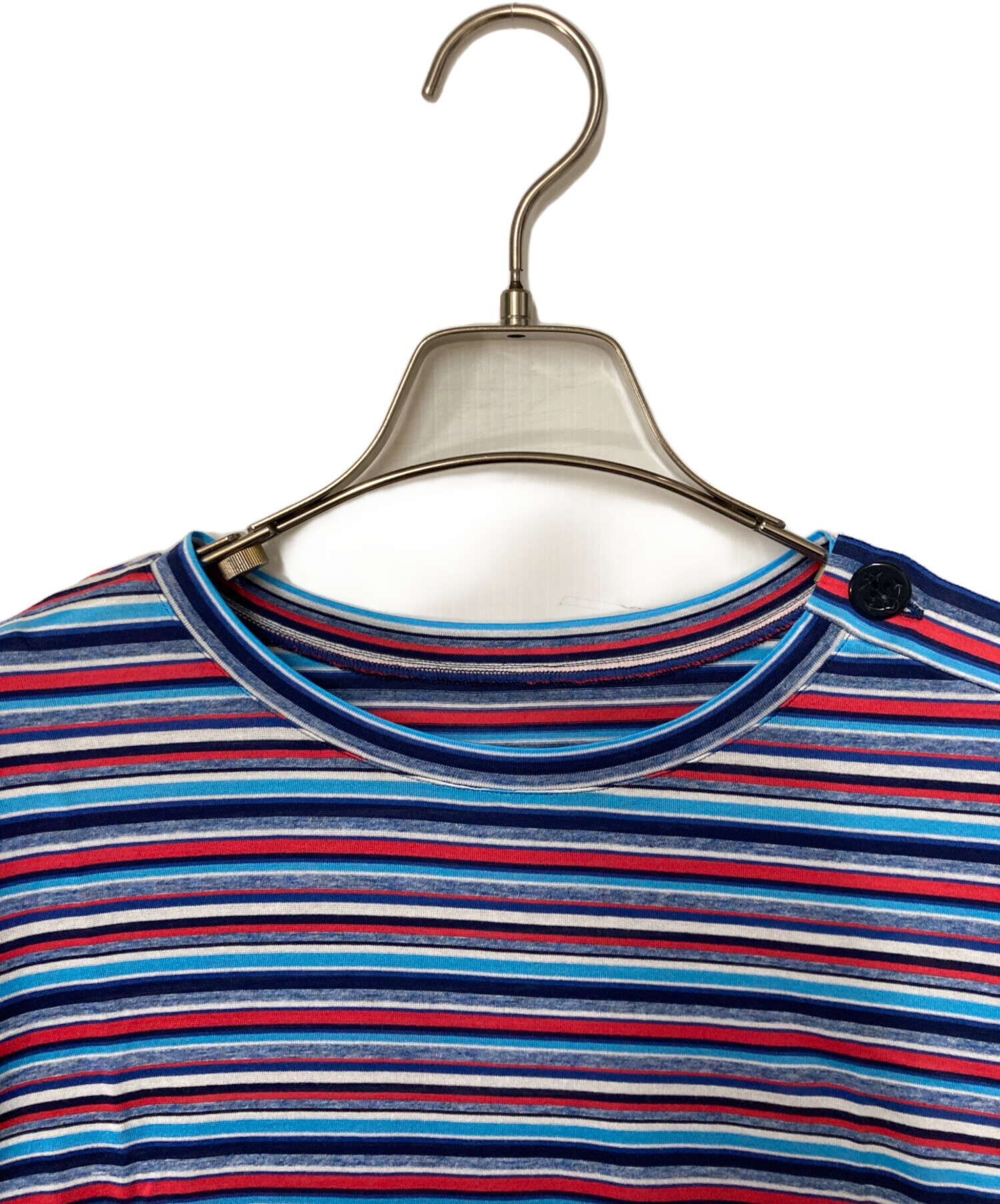 中古・古着通販】LEILIAN (レリアン) ボーダーTシャツ ブルー×レッド