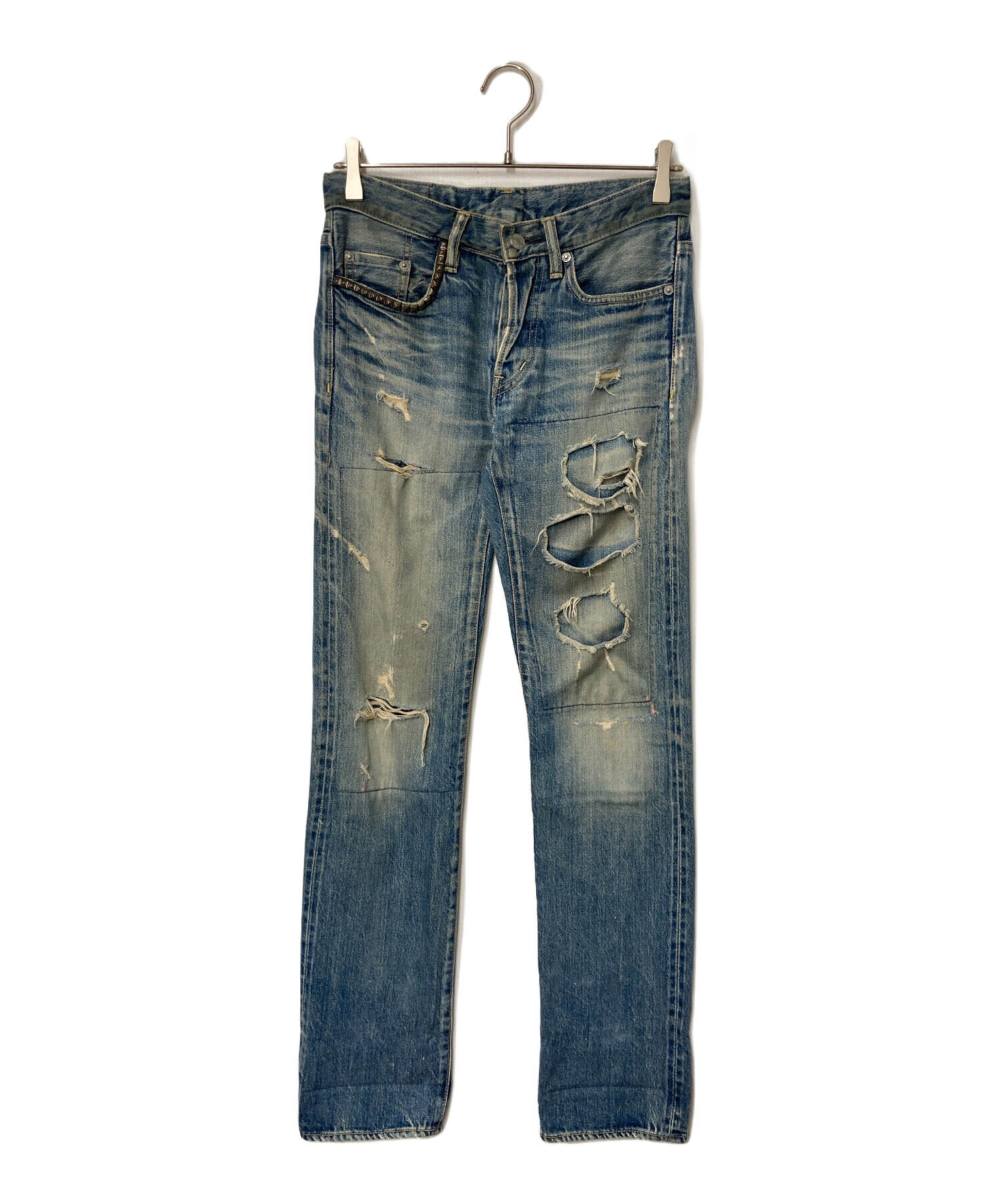 新品 Hysteric Glamour ダメージ加工 デニム パンツ M 中古・古着通販】Hysteric Glamour (ヒステリックグラマー) ダメージ