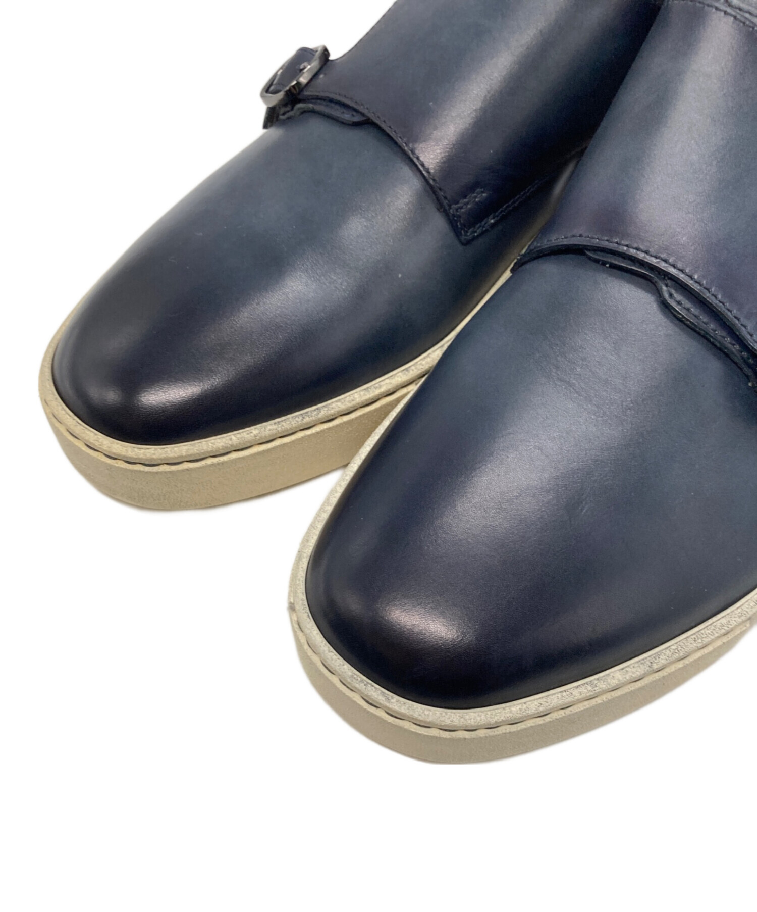 未使用 サントーニ Santoni レザーシューズ ダブルモンクストラップ
