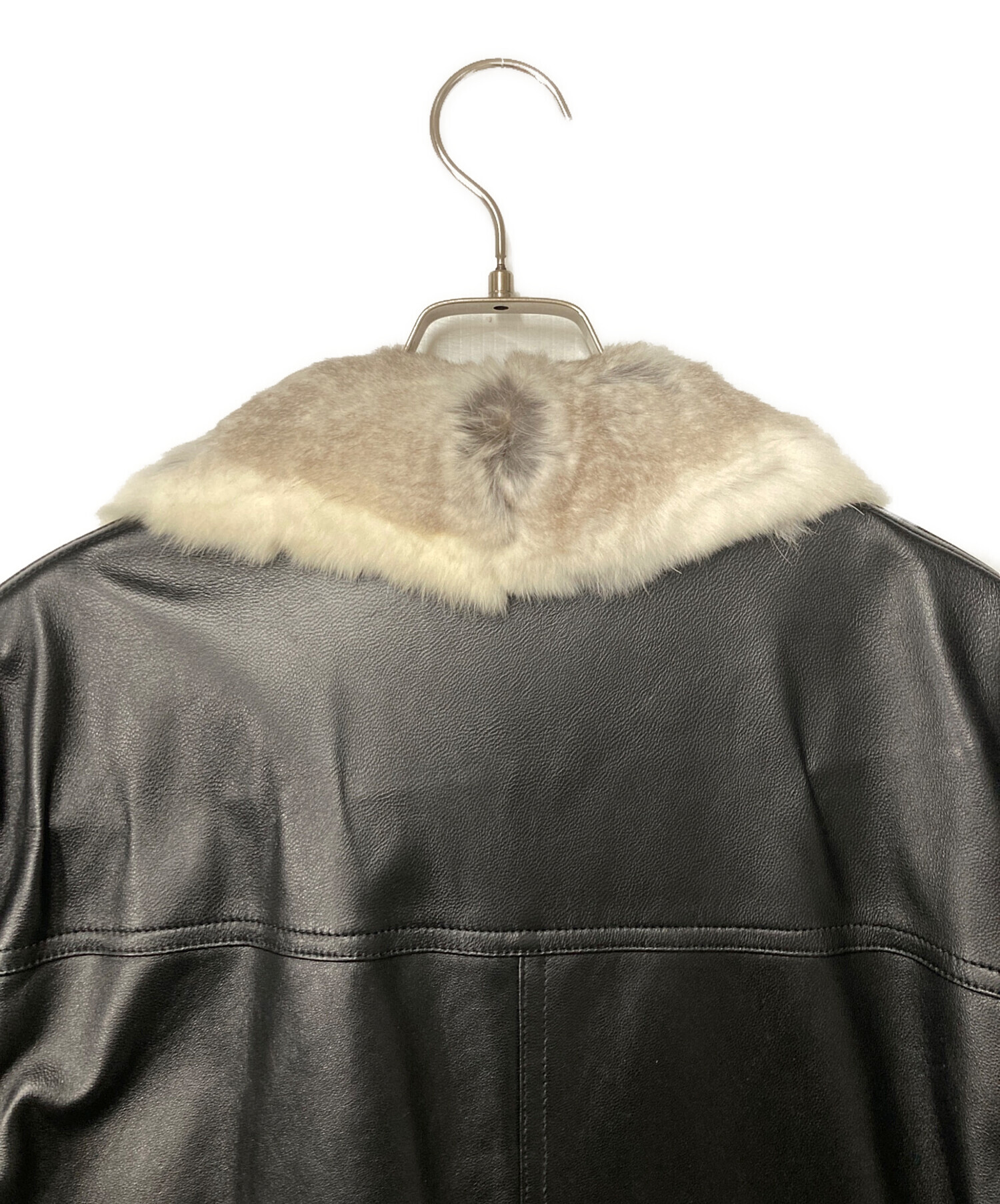 バーバリー　ブラックレーベル 羊革 レザージャケット コート チンチラファー 中古・古着通販】BURBERRY BLACK LABEL (バーバリーブラックレーベル