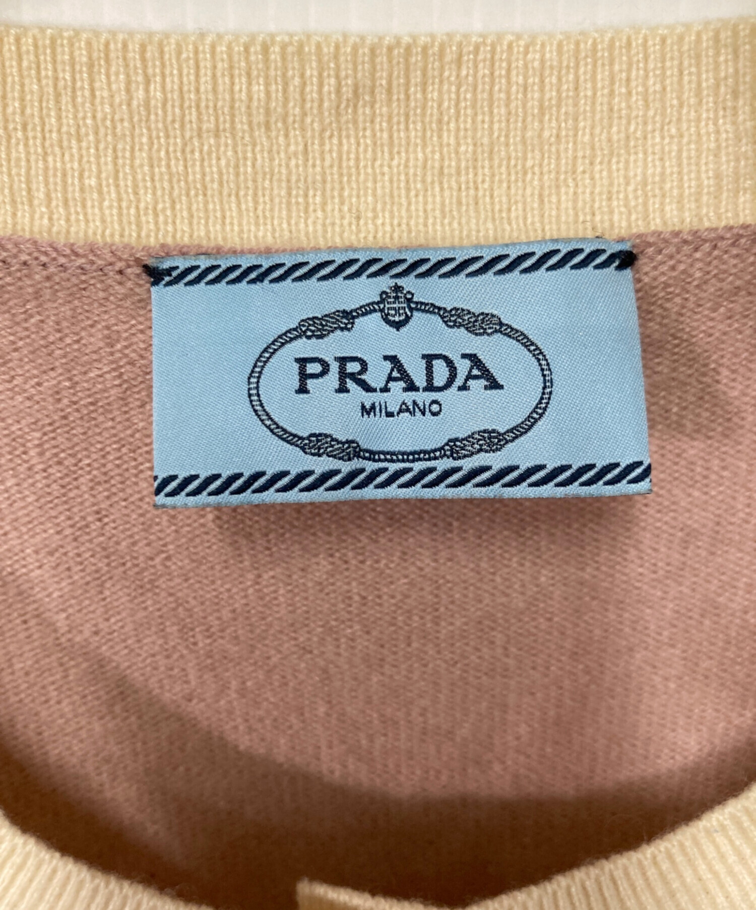 中古・古着通販】PRADA (プラダ) カシミヤニットカーディガン ピンク 