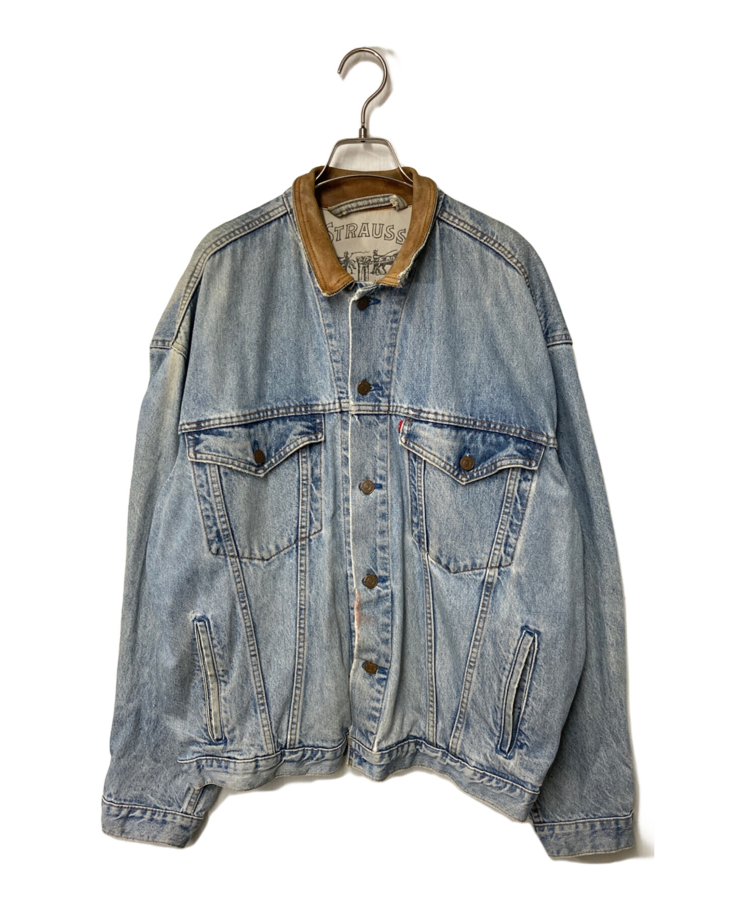 中古・古着通販】LEVI'S (リーバイス) 襟レザー デニムジャケット