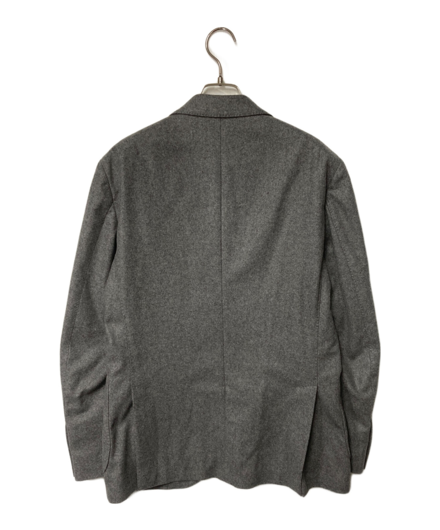 <美品>LARDINI カシミヤ100% グレージュ ジャケット サイズ46 中古・古着通販】LARDINI (ラルディーニ) カシミヤウール段返りB