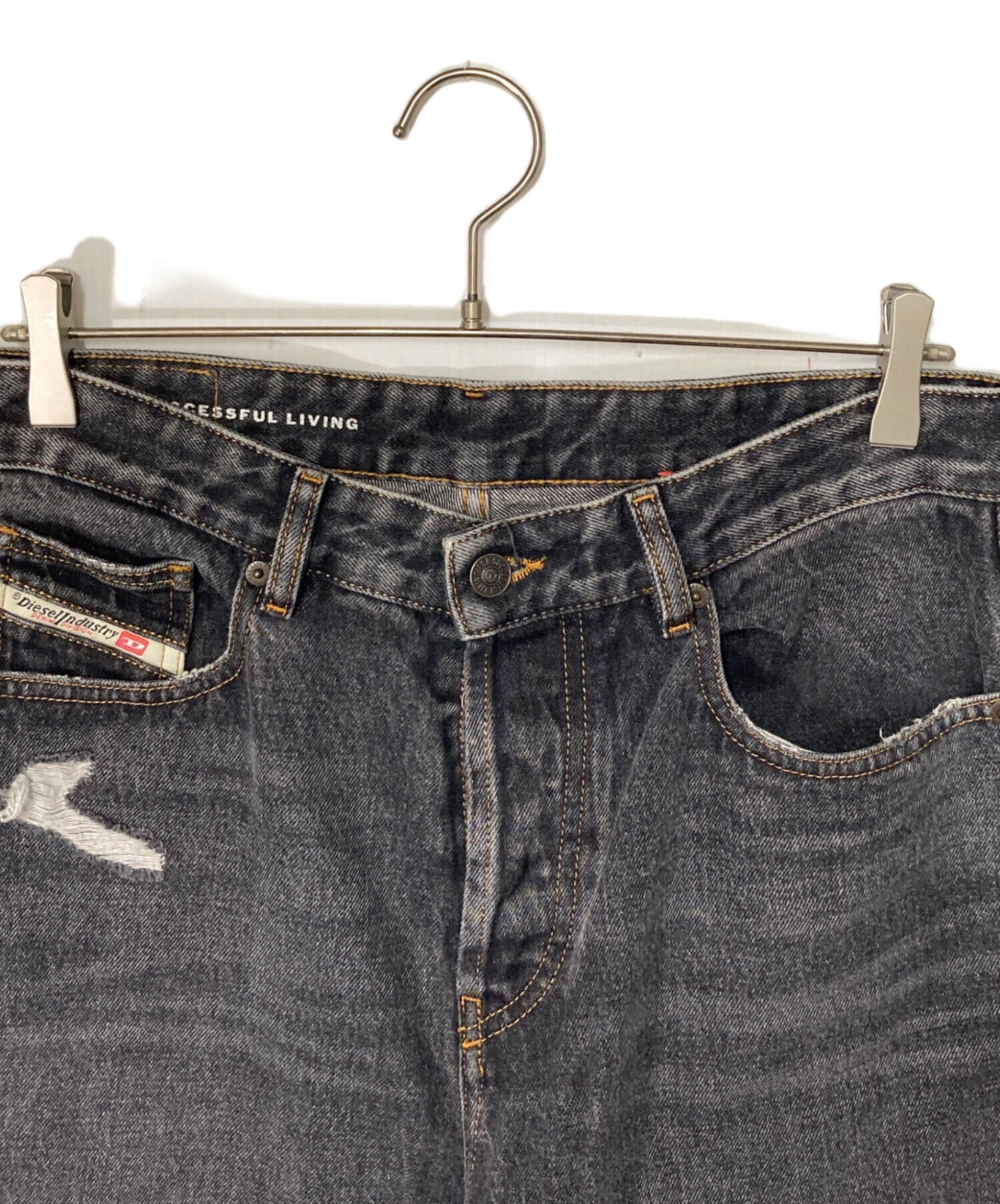 DIESEL Relaxed Jeans D-Rise W28 裾上げ済 D-RISE Man: Oversized Regular Black/Dark grey Jeans | Diesel