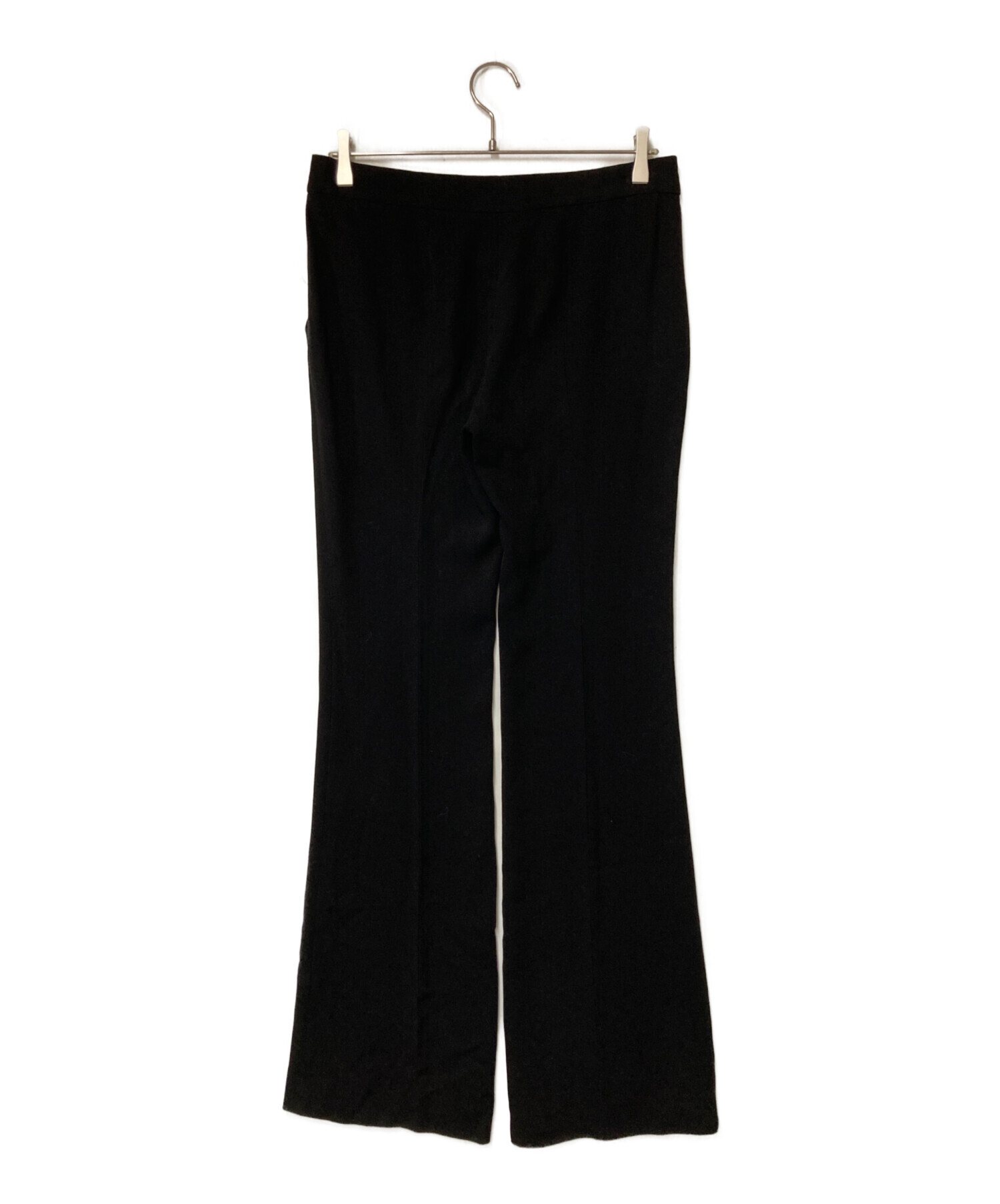 PRADA フレアパンツ ブラック 中古・古着通販】PRADA (プラダ) センタープレスフレアパンツ サイズ