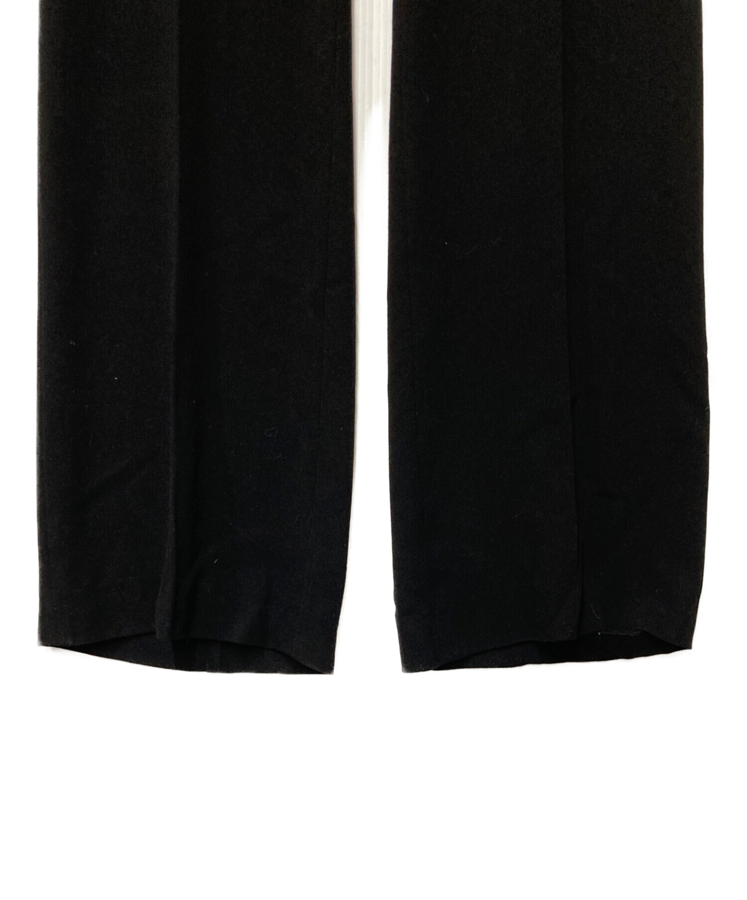 PRADA フレアパンツ ブラック 中古・古着通販】PRADA (プラダ) センタープレスフレアパンツ サイズ