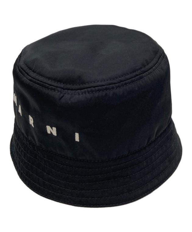 中古・古着通販】MARNI (マルニ) ロゴ刺繍バケットハット ブラック