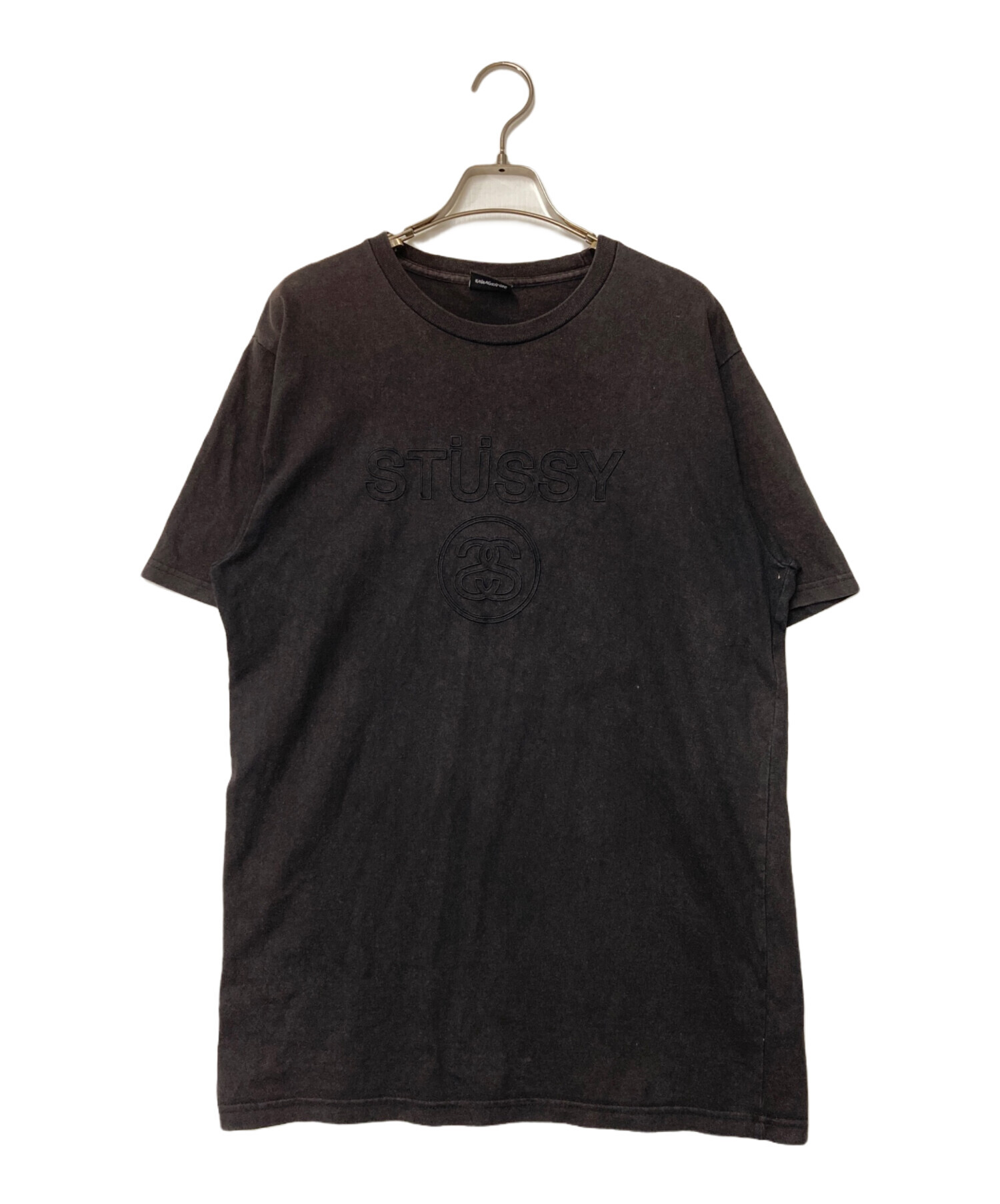 中古・古着通販】stussy (ステューシー) ロゴ刺繍Tシャツ ブラック