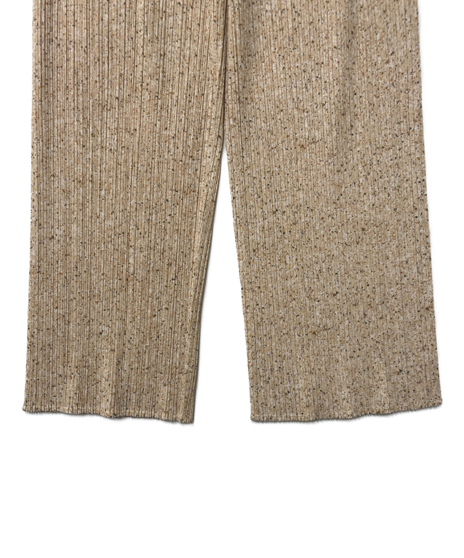 PLEATS PLEASE 裾ビーズ ドルマン ベージュ 中古・古着通販】PLEATS PLEASE (プリーツプリーズ) 総柄プリーツ