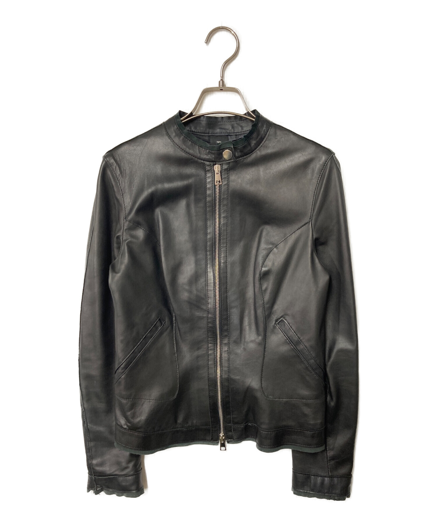 中古・古着通販】DELAN (デラン) レザージャケット ブラック サイズ:40