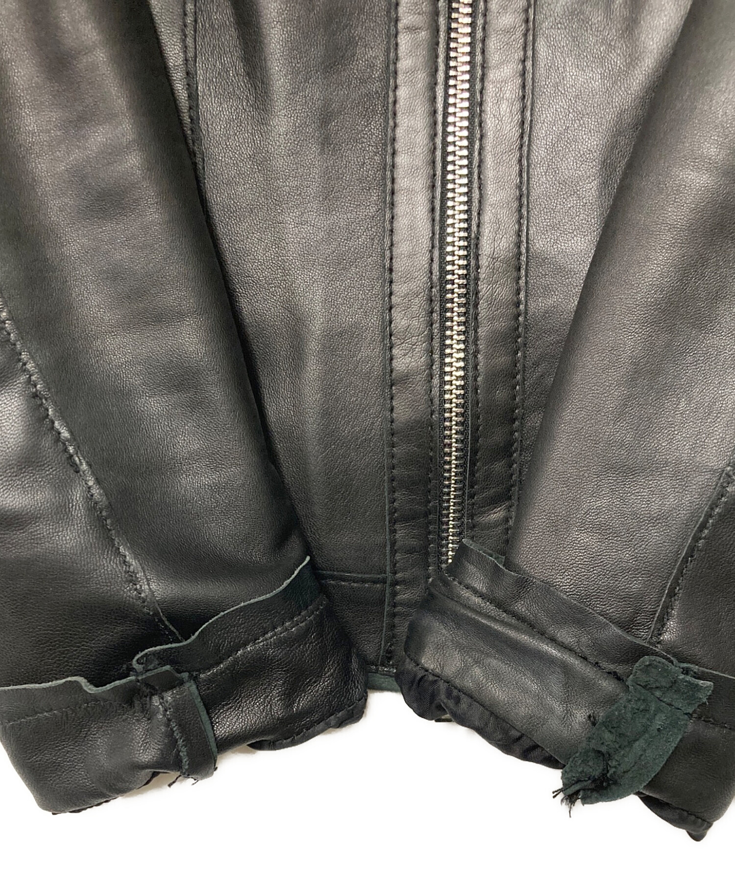 中古・古着通販】DELAN (デラン) レザージャケット ブラック サイズ:40