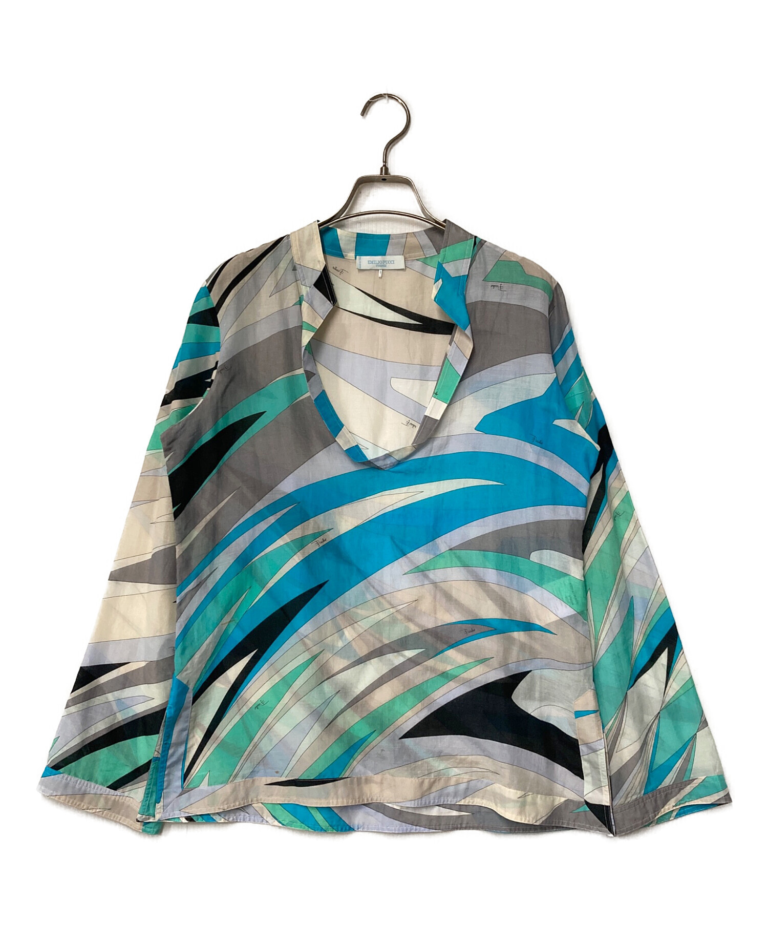 中古・古着通販】Emilio Pucci (エミリオ プッチ) 総柄ブラウス ブルー