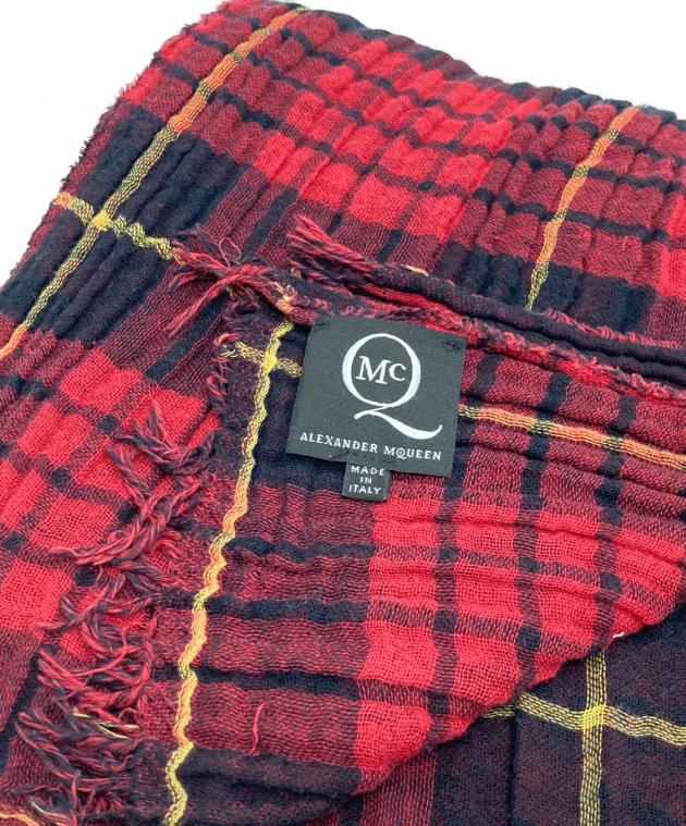 アレキサンダーマックイーン　ウールシルク　チェック　ストール 中古・古着通販】ALEXANDER McQUEEN (アレキサンダーマックイーン