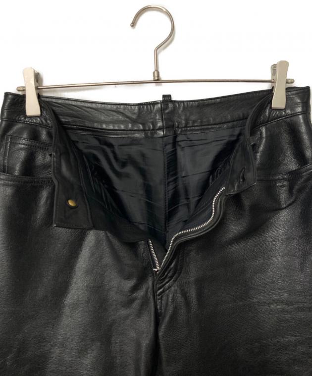 A.A.R ヨウジヤマモト ダーバン レザージャケット ブラック フリーサイズ 中古・古着通販】Yohji Yamamoto D'URBAN (ヨウジヤマモト ダーバン